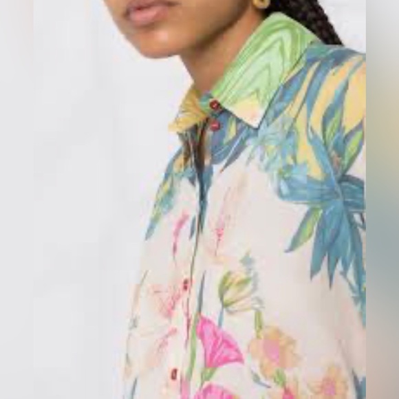Pinko Cotton Floral Shirt XS - Picture 3 of 10